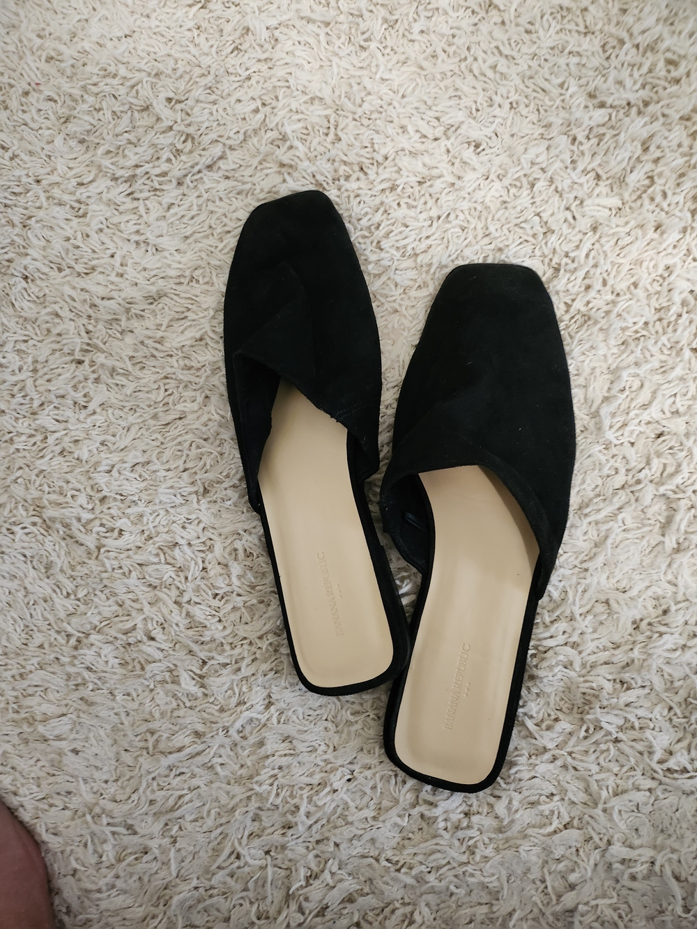 Banana Republic Black Suede Slip-On Mules
